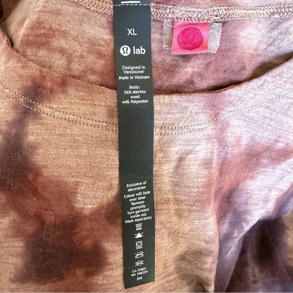 New! Lululemon Men's Lab Wool-Blend Tie Dye Long Sleeve Shirt XL 41414 - Picture 9 of 10